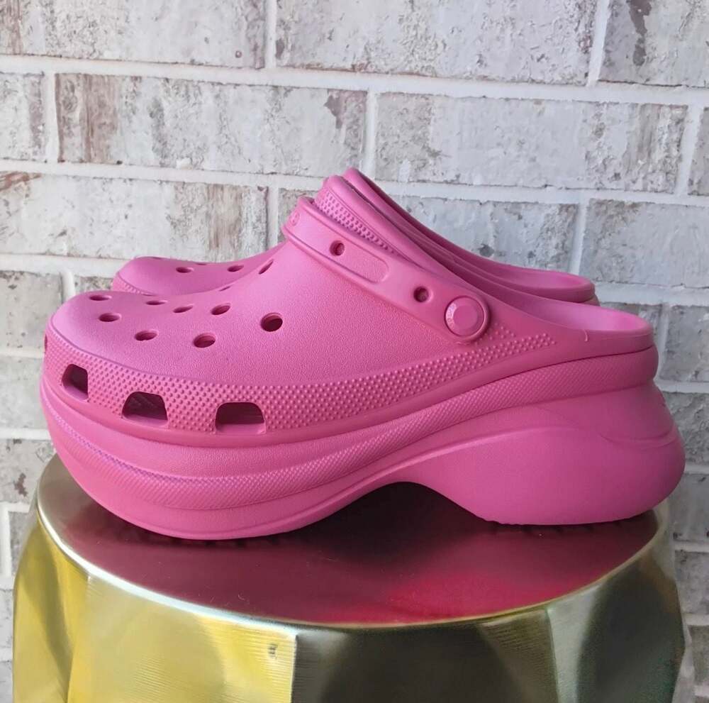 Crocs Women's Classic Bae Platform Clog in Dragonfruit Pink